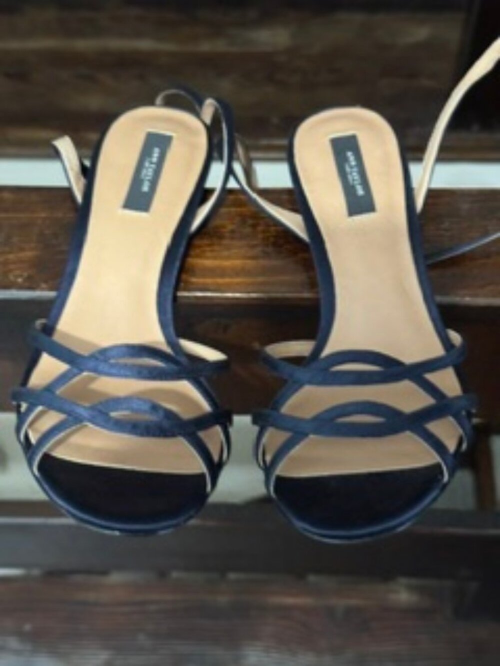 Ann Taylor Navy Blue Strappy Lace-Up Heel Sandals | 3.25 Inch Heel Size 10